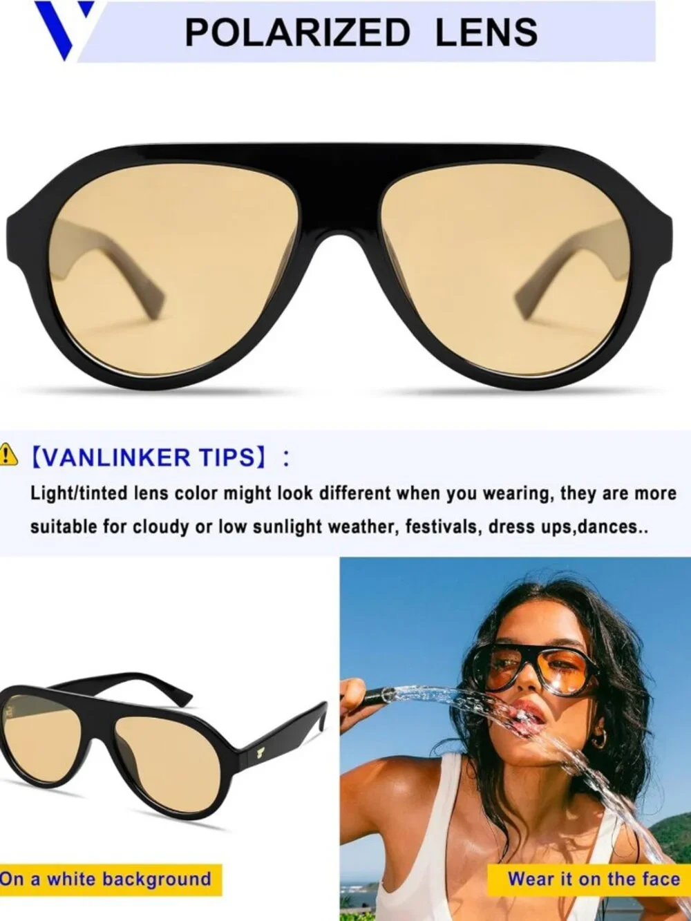 Retro Big Aviator Polarized Sunglasses | Trendy 70s Vintage Plastic Frame